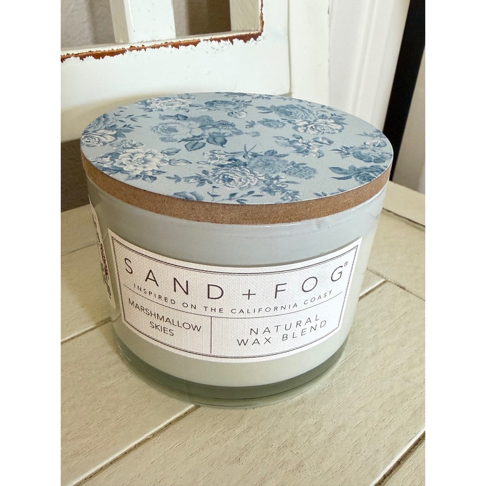 Sand + Fog Marshmallow Skies Natural Wax Blend Candle 12 oz For Candle Warmer